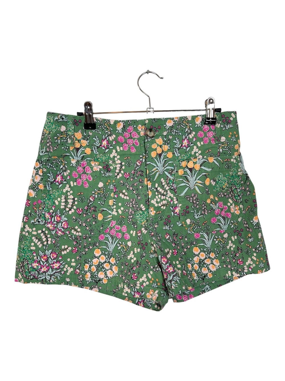 Anthropologie Maeve the Colette Green Floral Shorts